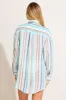 Playa Linen Boyfriend Shirt - Tidal Stripe EcoLinen sold by Vitamin A