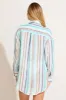 Playa Linen Boyfriend Shirt - Tidal Stripe EcoLinen sold by Vitamin A