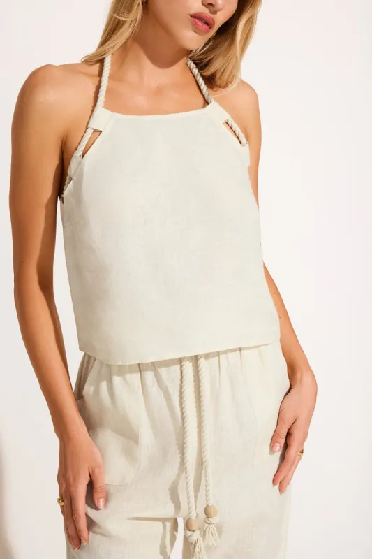 Avery Halter Top - Oatmeal EcoLinen sold by Vitamin A