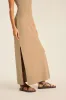 Daybreak Essential Midi Dress - Latte Cotton Rib sold by Vitamin A