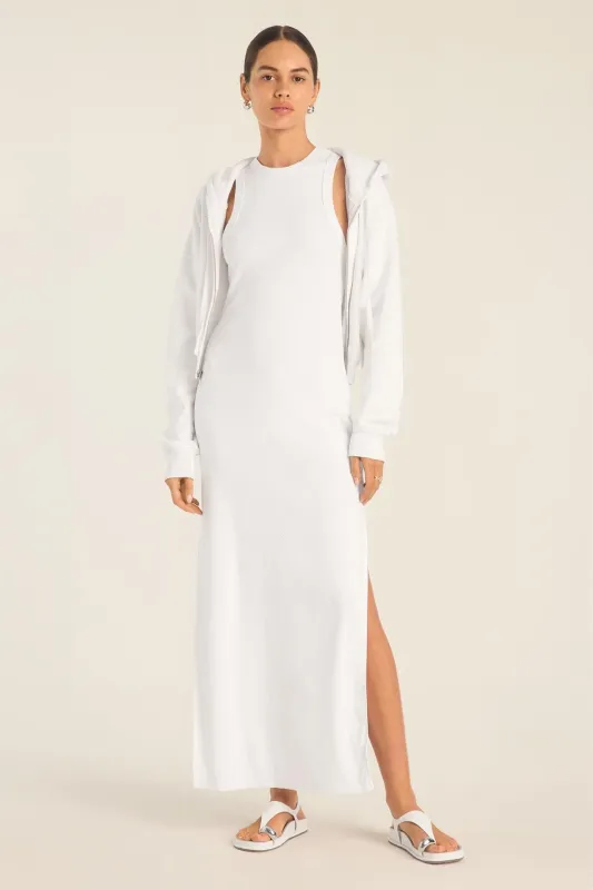 Daybreak Essential Midi Dress - White Cotton Rib sold by Vitamin A