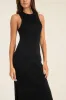 Daybreak Essential Midi Dress - Black Cotton Rib sold by Vitamin A