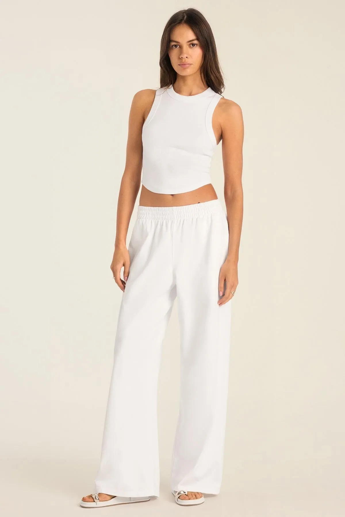 Daybreak Essential Crop Tank - White Cotton Rib sold by Vitamin A product image thumbnail 5