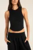 Daybreak Essential Crop Tank - Black Cotton Rib sold by Vitamin A