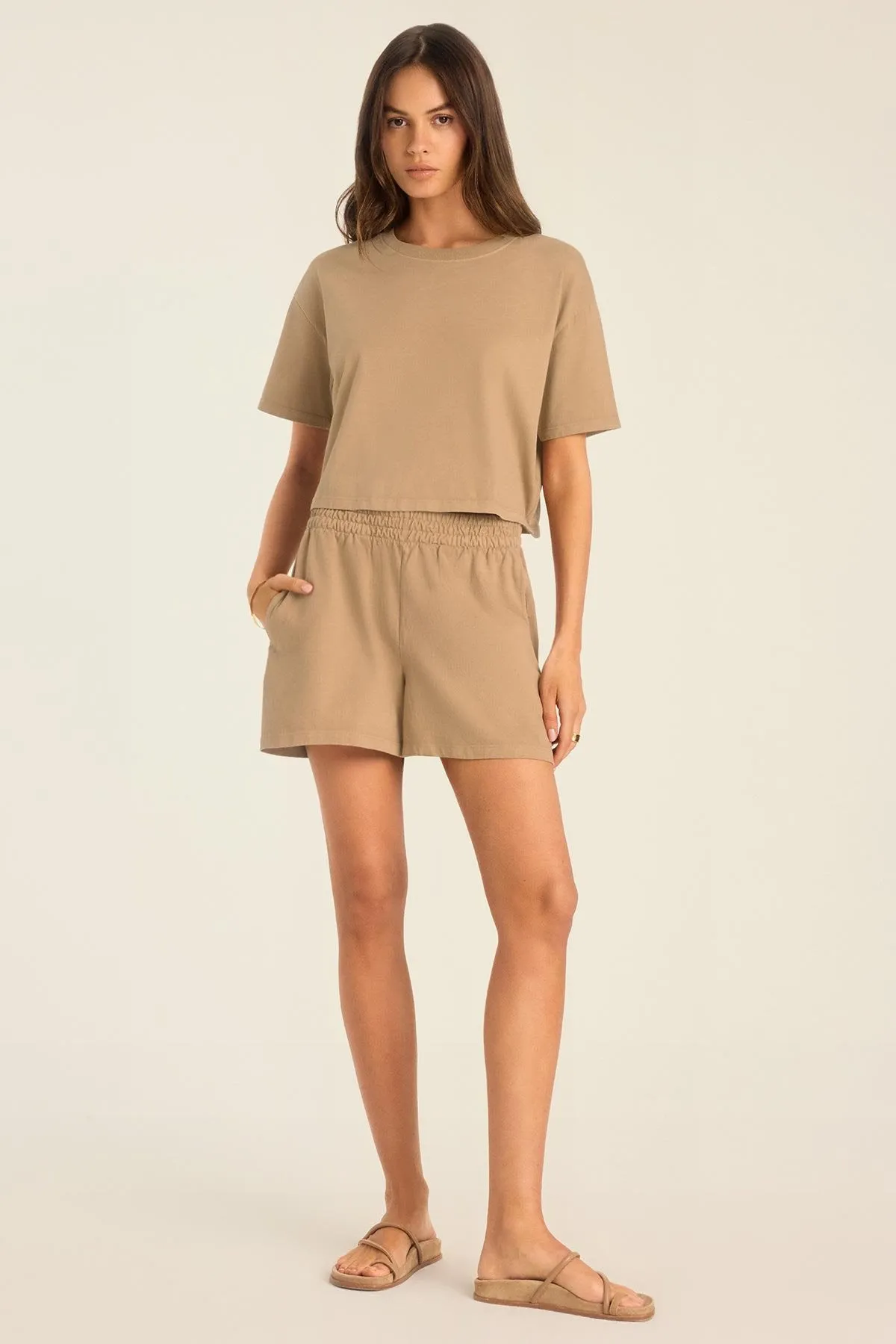 Coast Short - Latte Cotton Jersey sold by Vitamin A product image thumbnail 3