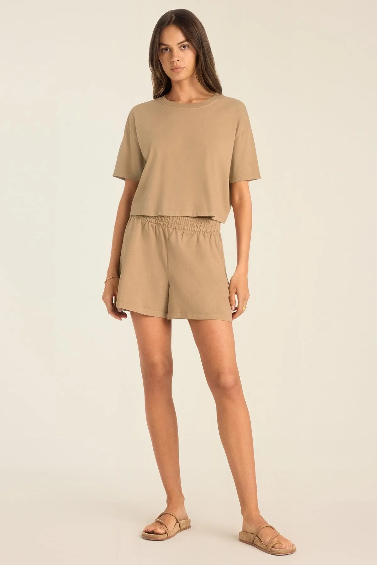 Coast Short - Latte Cotton Jersey sold by Vitamin A product image thumbnail 4