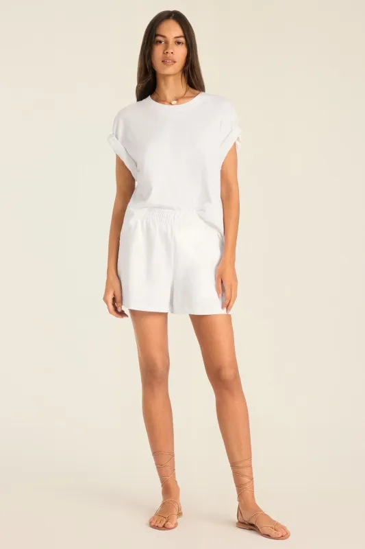 Coast Short - White Cotton Jersey sold by Vitamin A