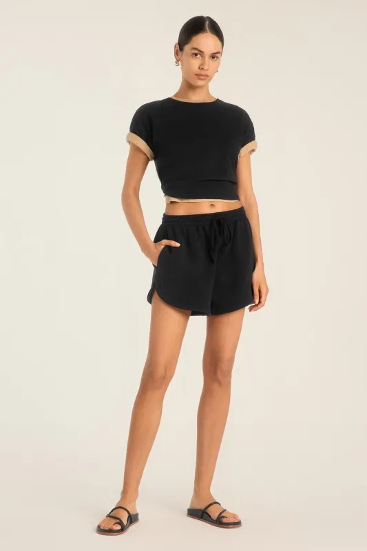 Dawn Classic Short - Black French Terry sold by Vitamin A