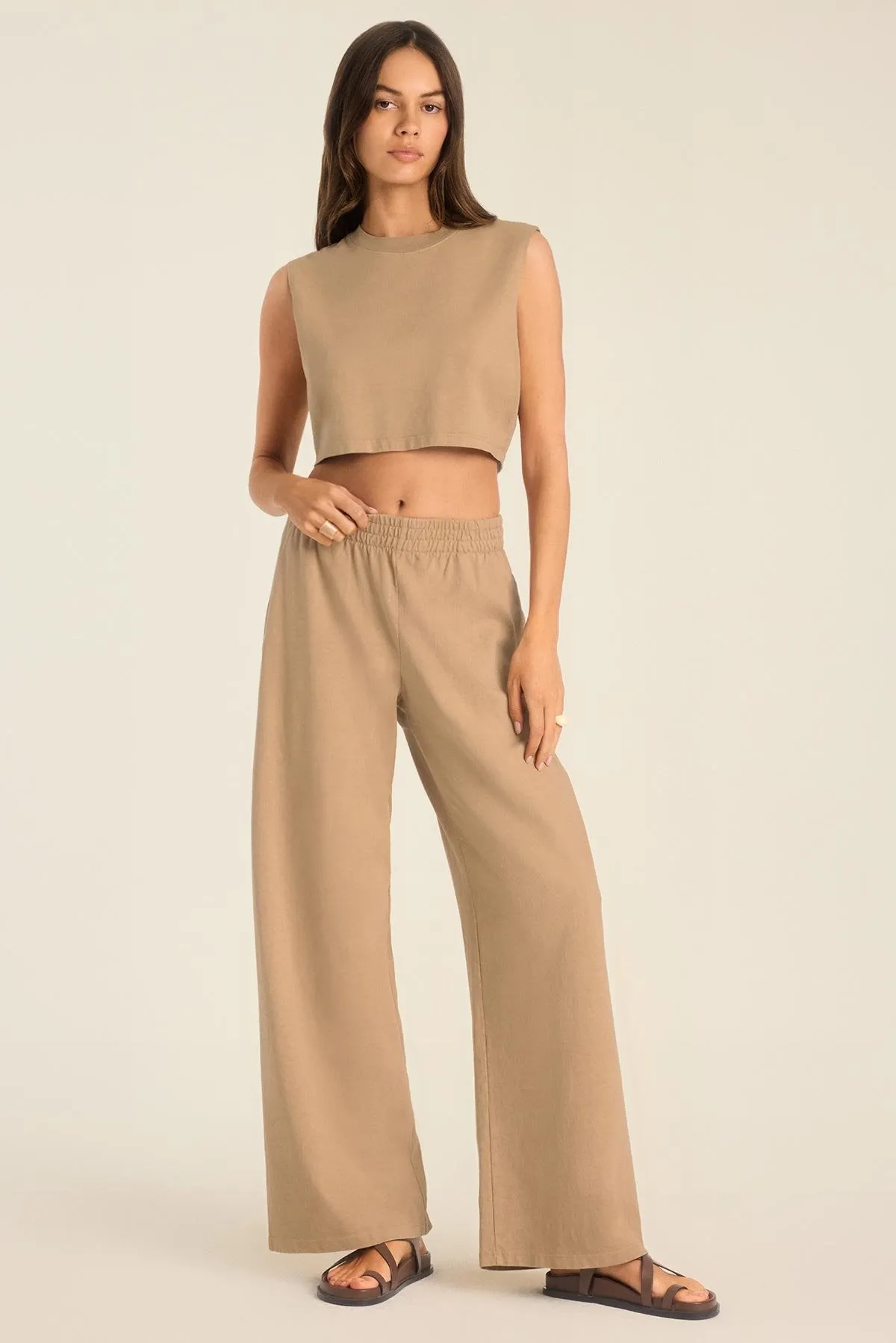 Coast Pant - Latte Cotton Jersey sold by Vitamin A product image thumbnail 4