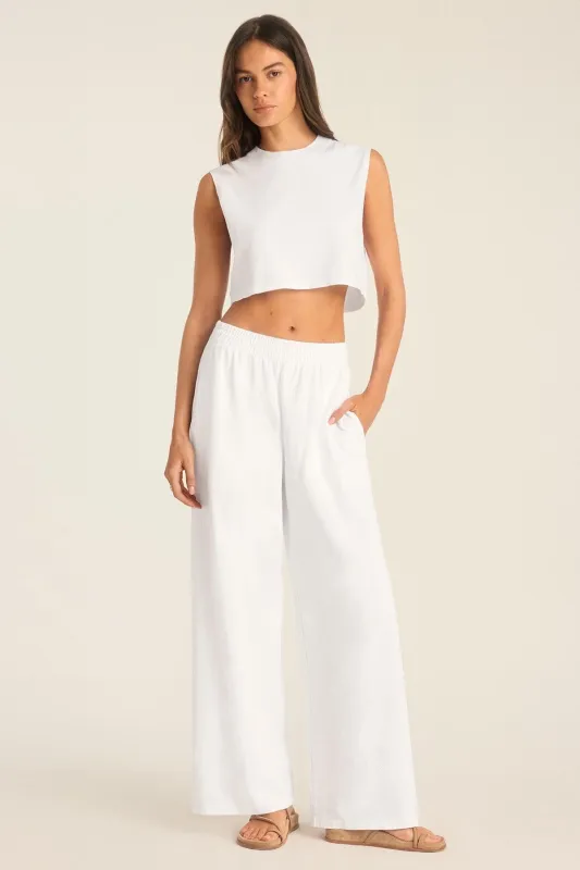 Coast Pant - White Cotton Jersey sold by Vitamin A