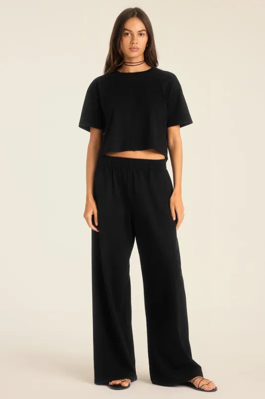 Coast Pant - Black Cotton Jersey sold by Vitamin A