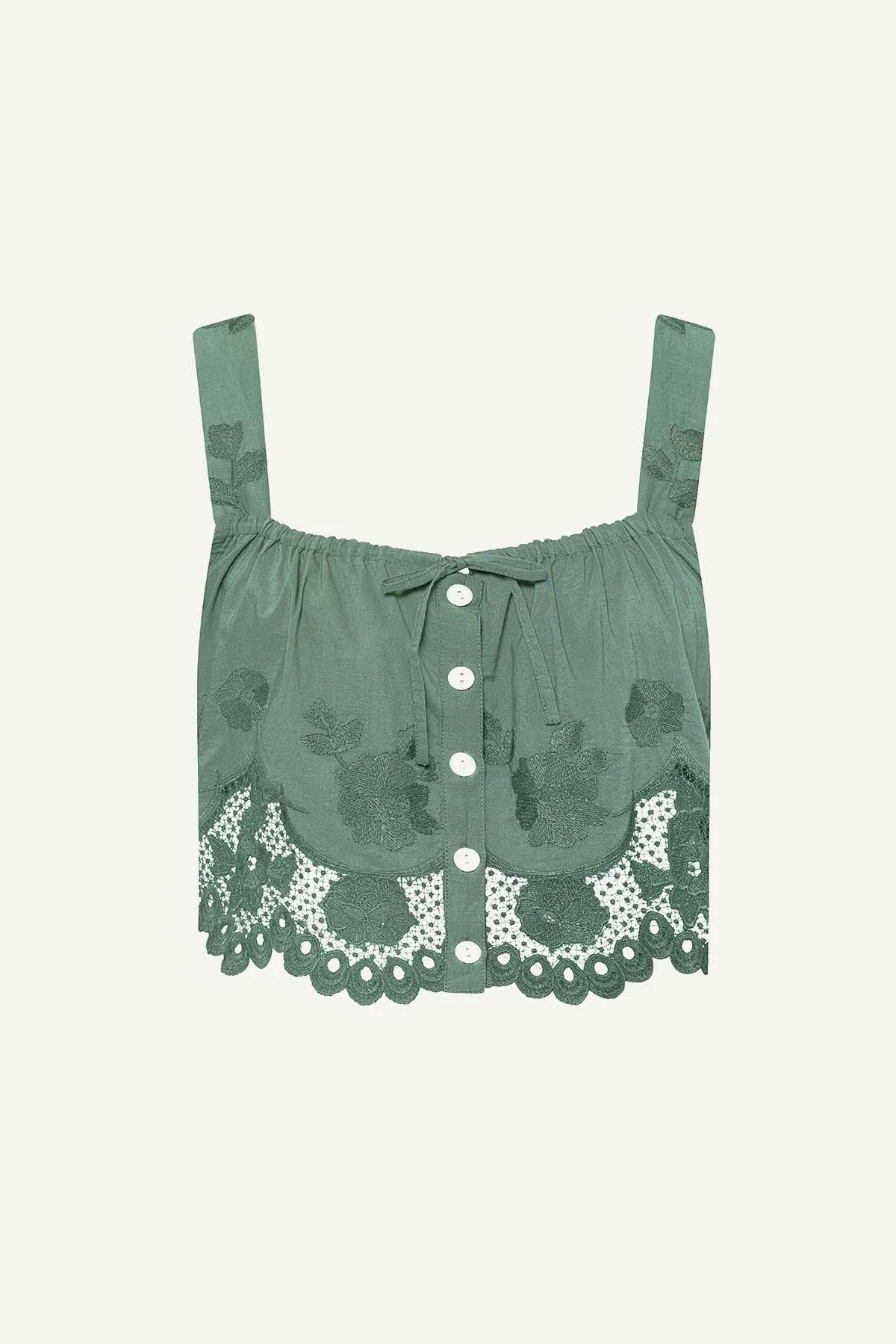 Flora Tank - Sea Green Beachside Broderie sold by Vitamin A product image thumbnail 4