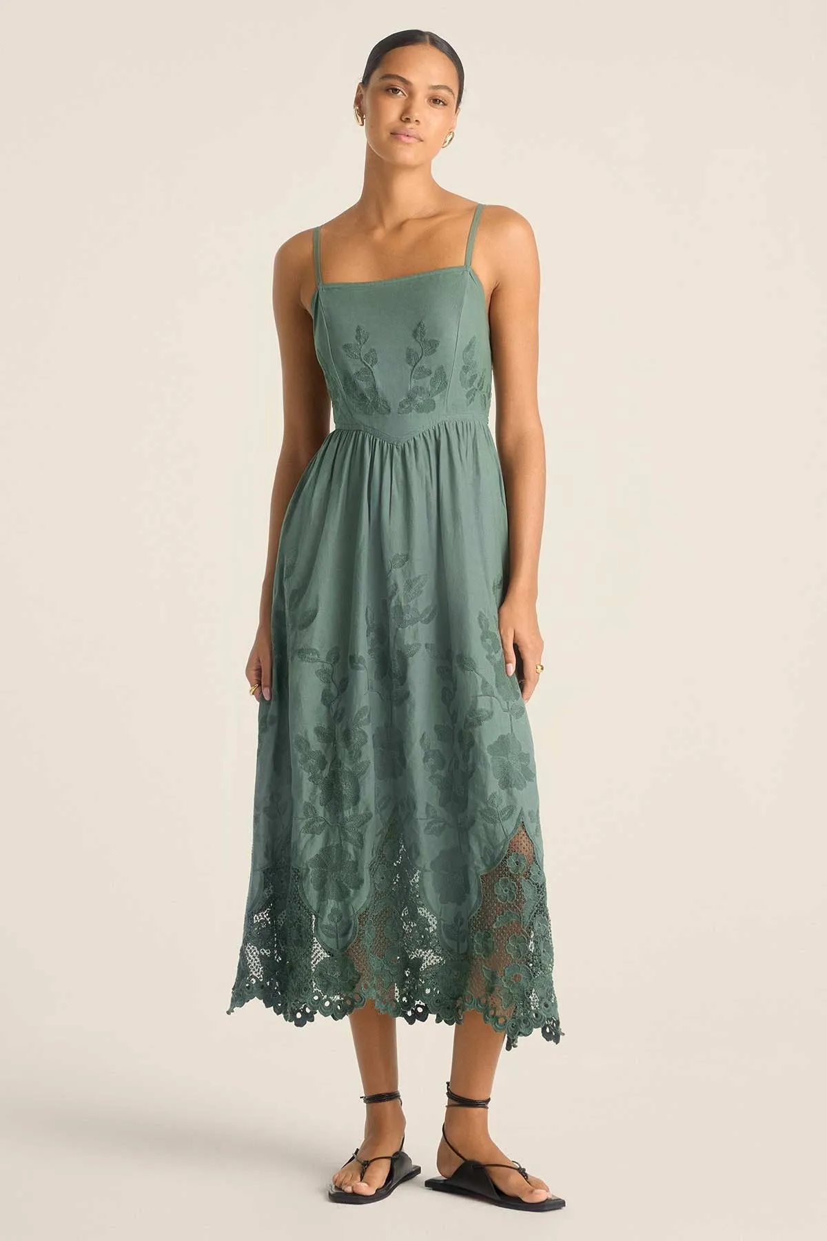 Flora Dress - Sea Green Beachside Broderie sold by Vitamin A