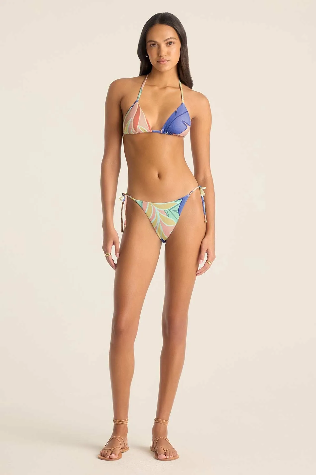 Elle Tie Side Bottom - Retro Jungle Crepe Texture sold by Vitamin A