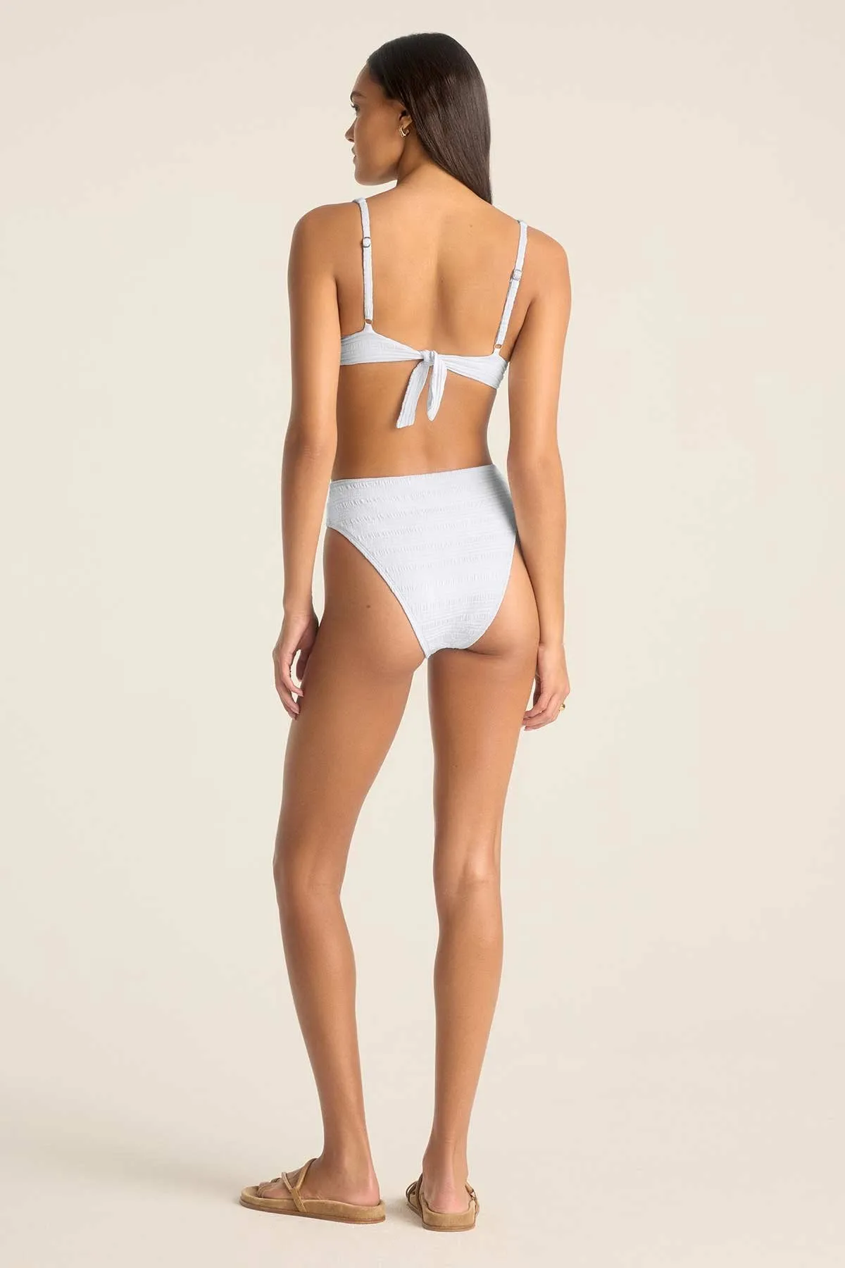 Barcelona High Waist Bottom - White Seersucker Stripe sold by Vitamin A product image thumbnail 3