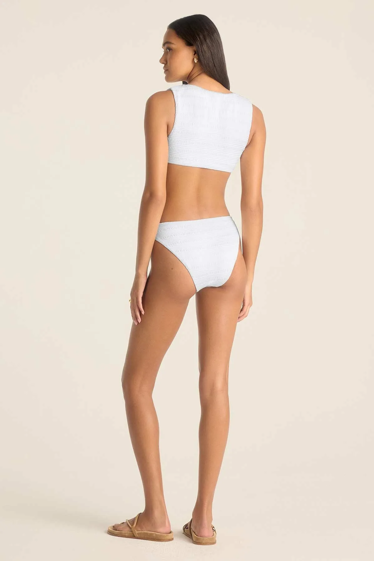 Cali High Leg Full Bottom - White Seersucker Stripe sold by Vitamin A product image thumbnail 3