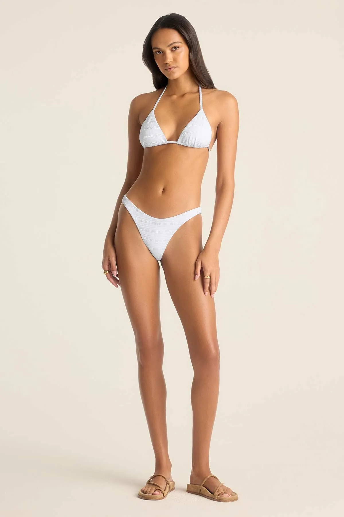 Gia Triangle Top - White Seersucker Stripe sold by Vitamin A product image thumbnail 2