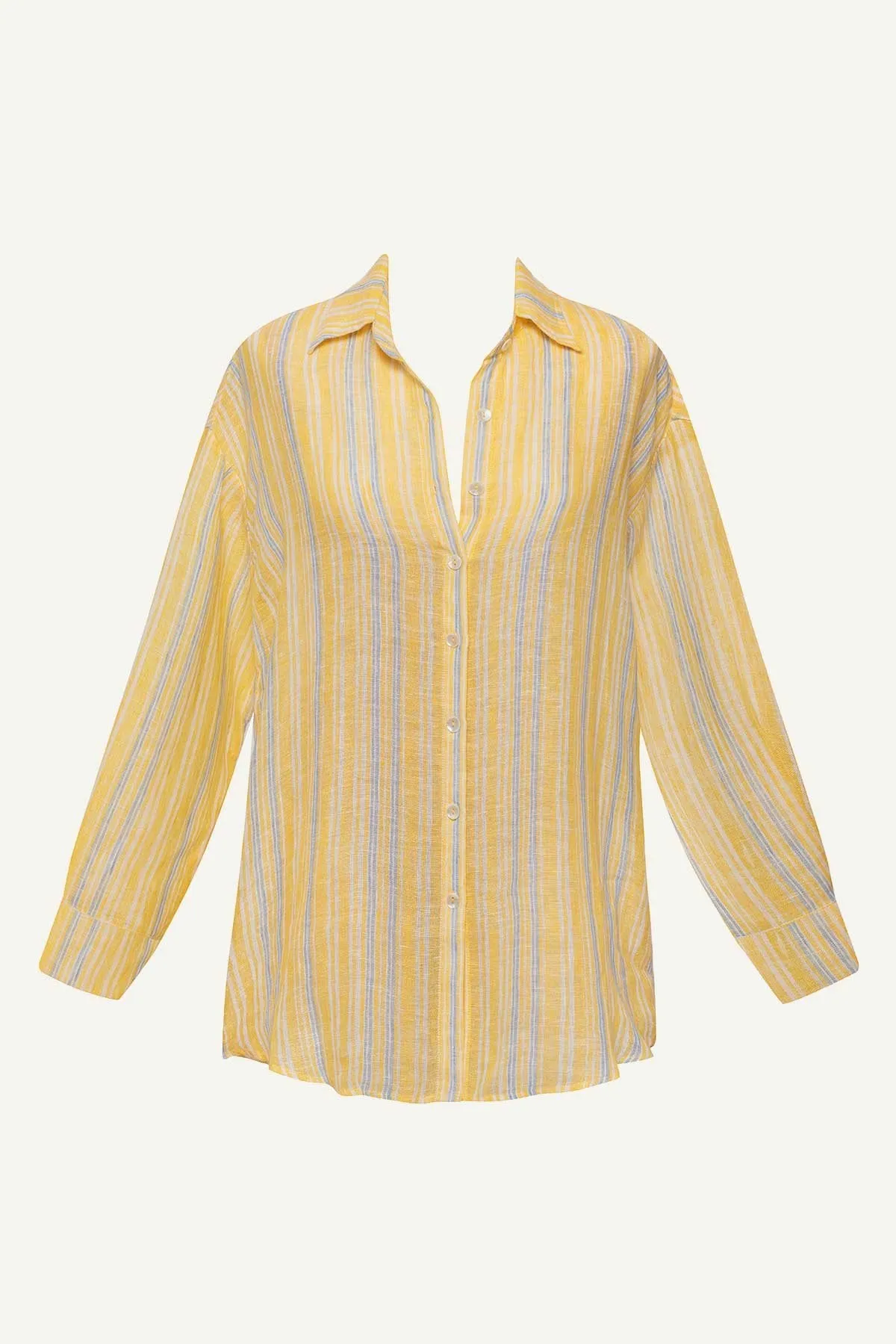 Playa Linen Boyfriend Shirt - Sunny Skies EcoLinen sold by Vitamin A product image thumbnail 5