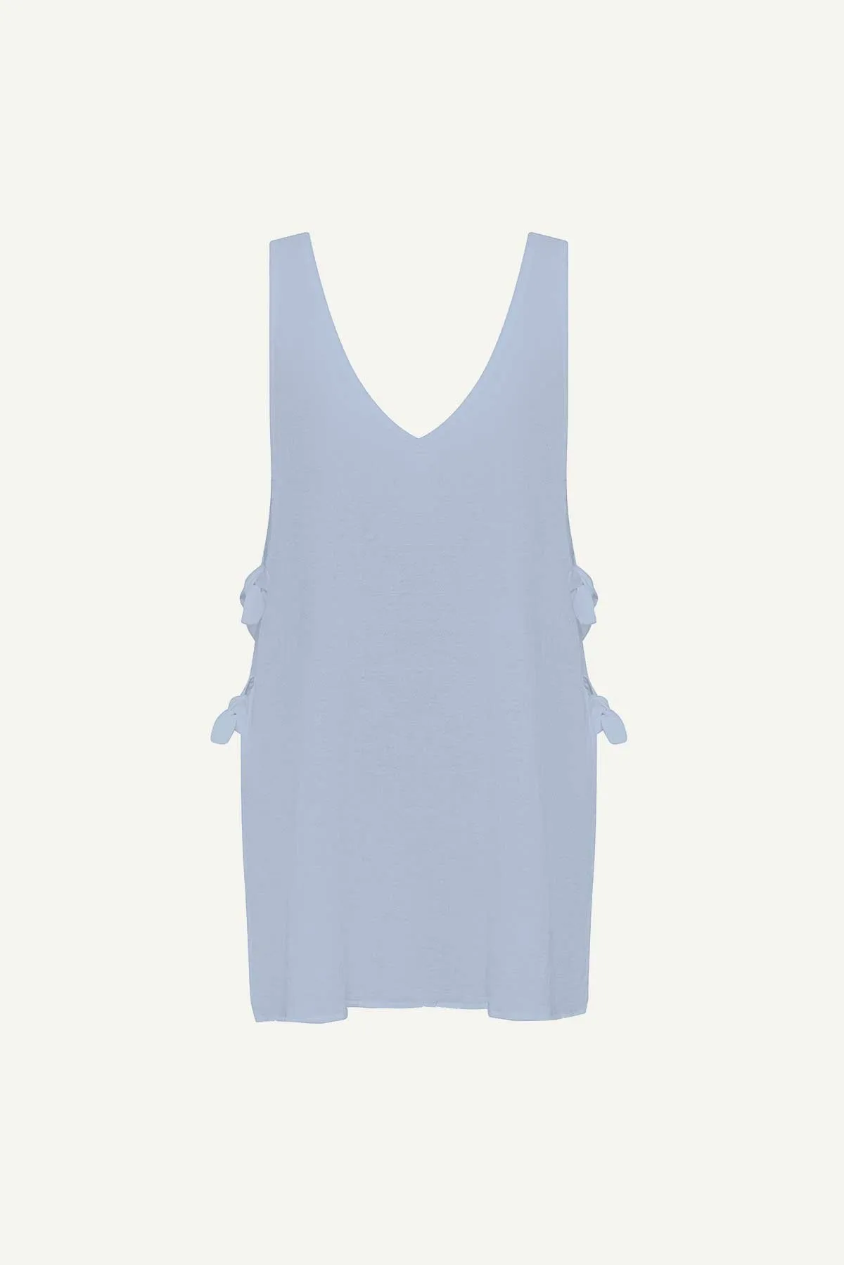 Riviera Mini Dress - Celeste Crinkle Linen sold by Vitamin A product image thumbnail 5