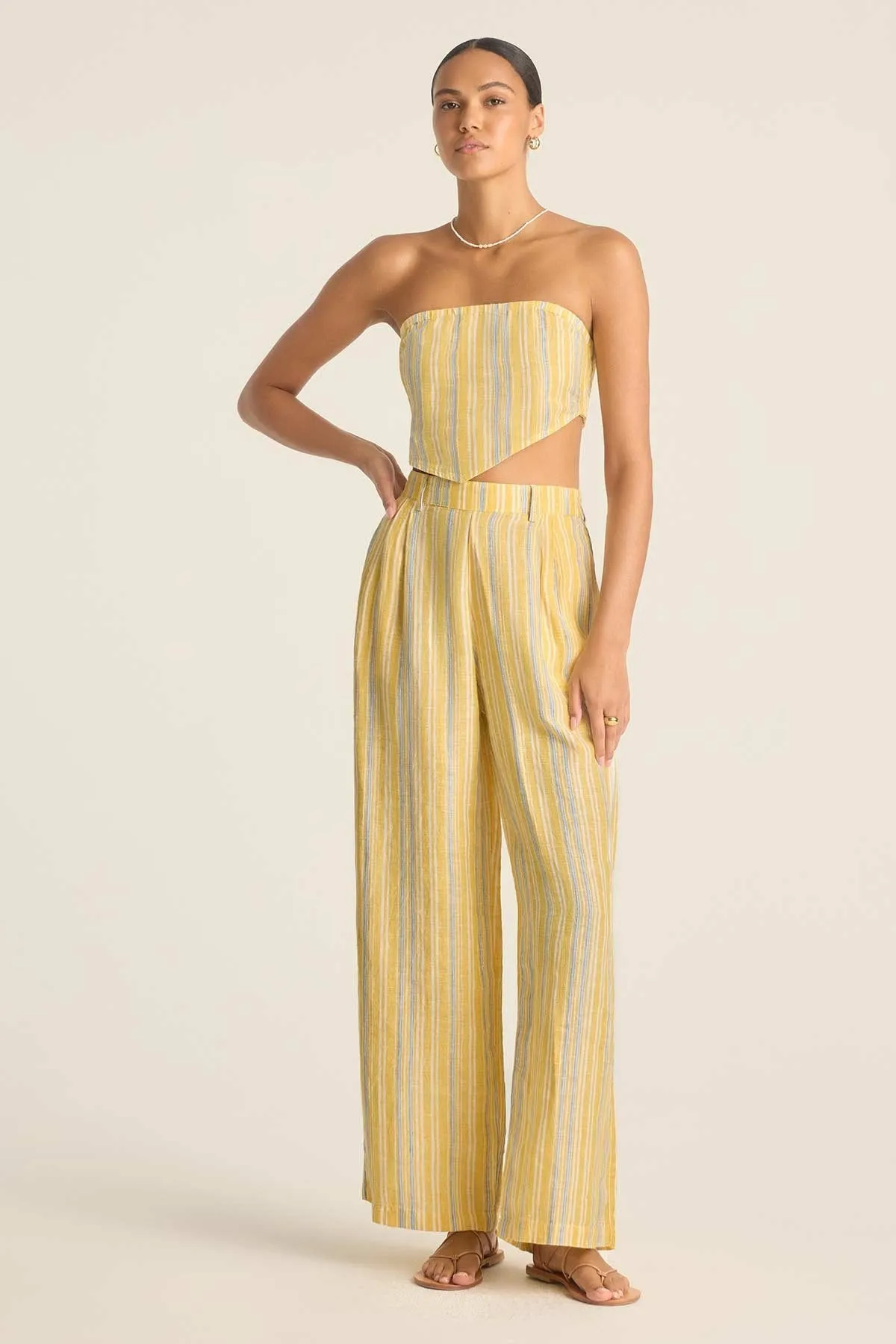 The Getaway Pant - Sunny Skies EcoLinen sold by Vitamin A