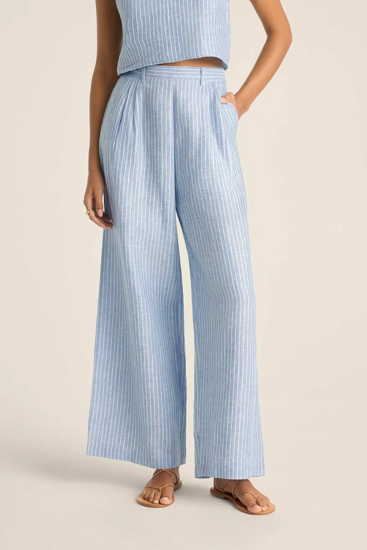 The Getaway Pant - Summer Stripe EcoLinen sold by Vitamin A product image thumbnail 2