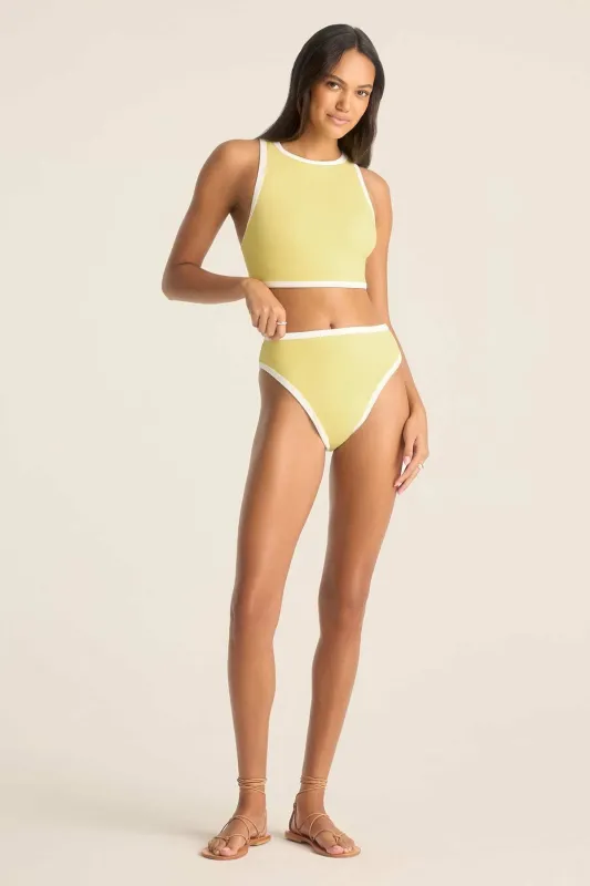 Pacific High Waist Bottom - Banana Cream Beachside Terry sold by Vitamin A