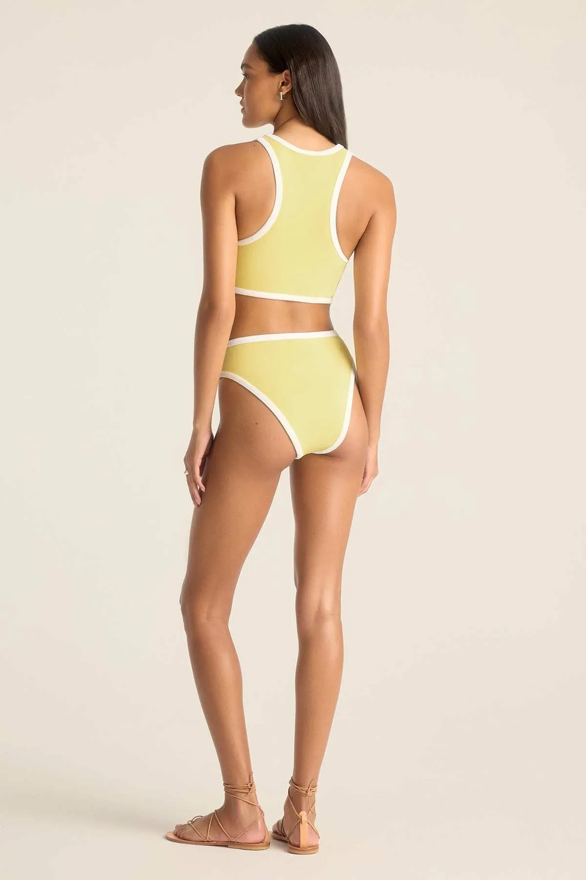 Pacific High Waist Bottom - Banana Cream Beachside Terry sold by Vitamin A product image thumbnail 3