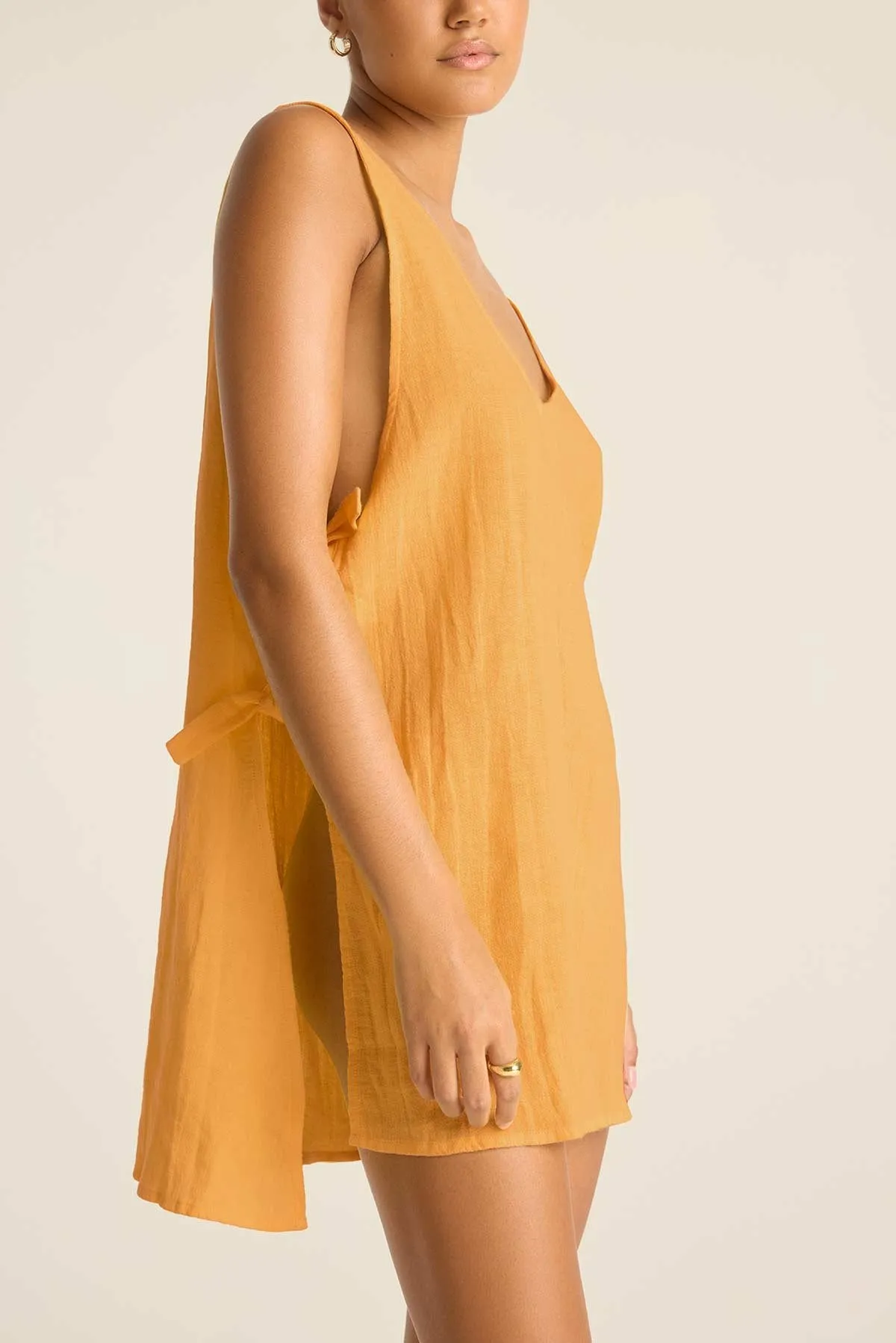 Riviera Mini Dress - Creamsicle Crinkle Linen sold by Vitamin A product image thumbnail 2