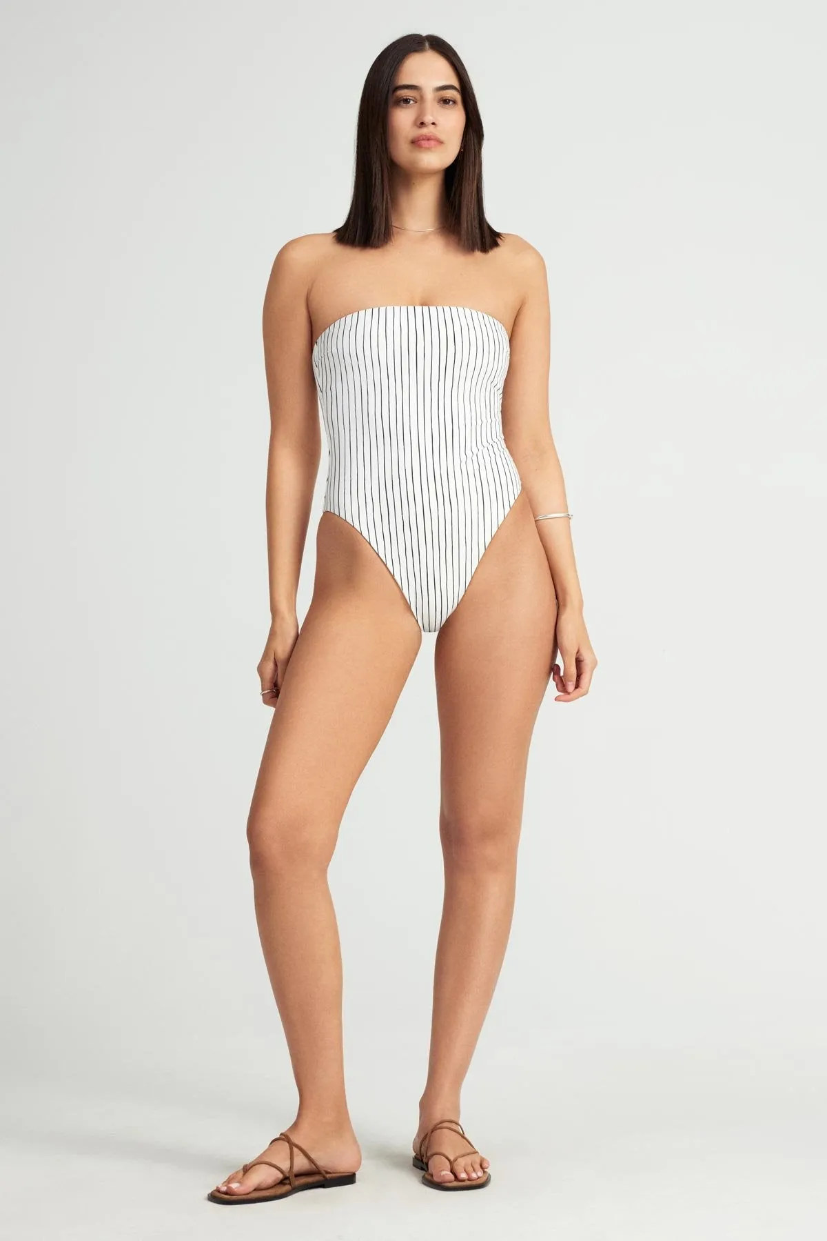 Upcycled Bandeau One Piece - Bolero Stripe sold by Vitamin A product image thumbnail 2