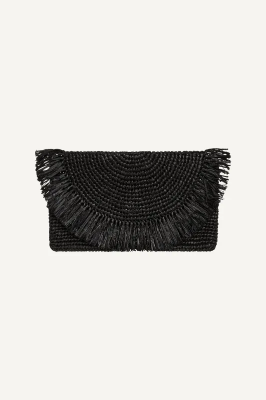 Palma Clutch - Black Raffia sold by Vitamin A