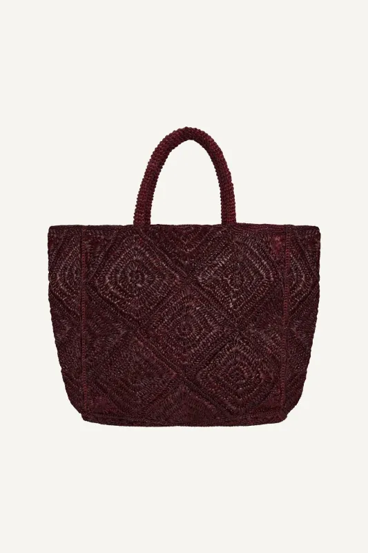 Cala Tote - Aubergine Raffia sold by Vitamin A