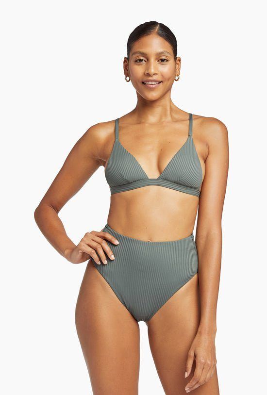 Moss Bralette Top - Sea Green EcoRib sold by Vitamin A