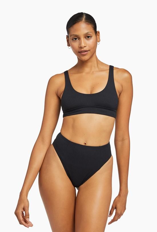 Sienna High Waist Bottom - Black EcoRib sold by Vitamin A product image thumbnail 2