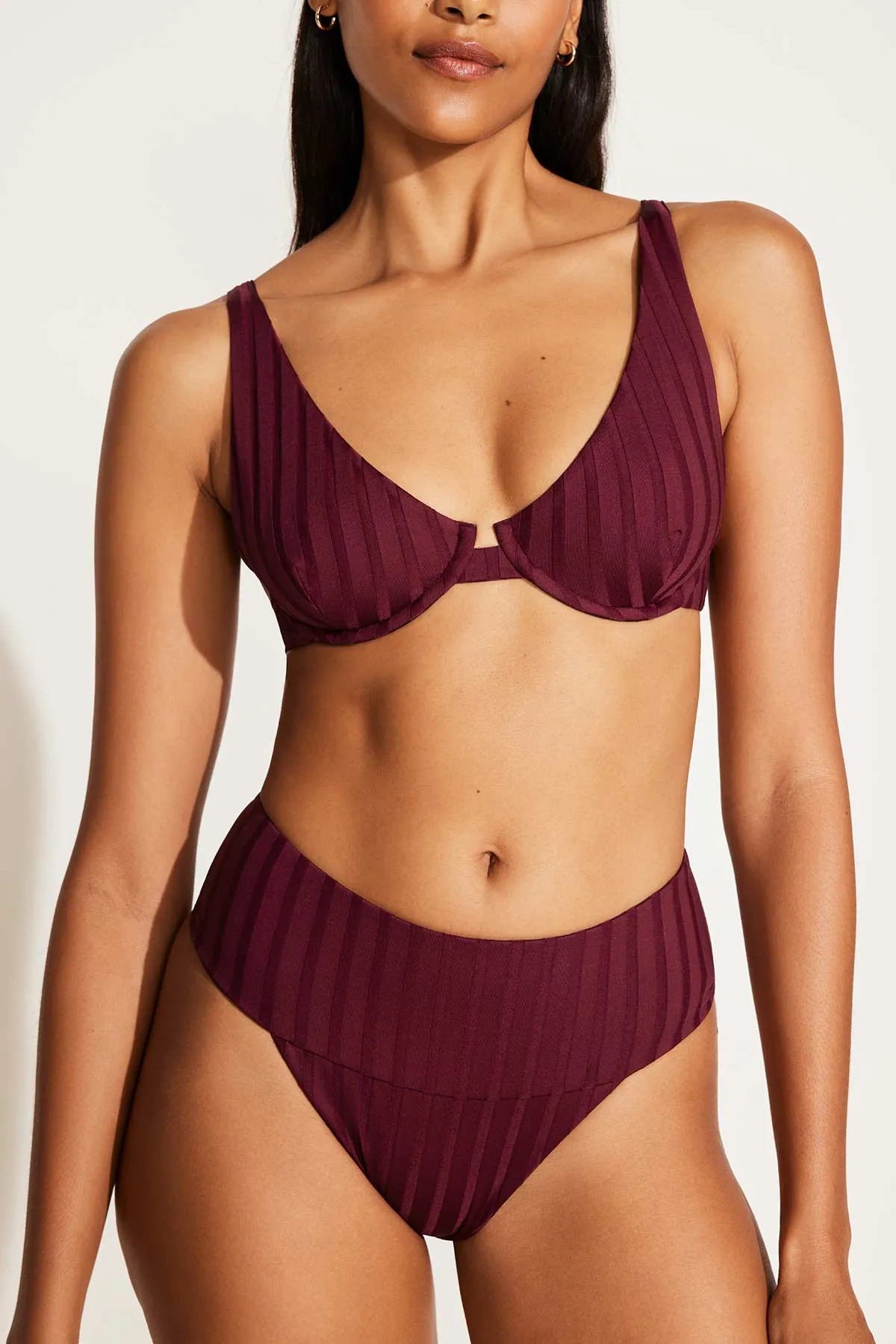 Emmi High Waist Bottom - Sangria SuperRib sold by Vitamin A product image thumbnail 3