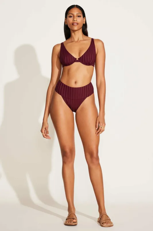 Emmi High Waist Bottom - Sangria SuperRib sold by Vitamin A