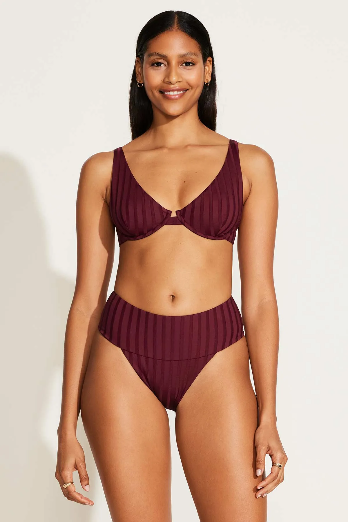 Emmi High Waist Bottom - Sangria SuperRib sold by Vitamin A product image thumbnail 4