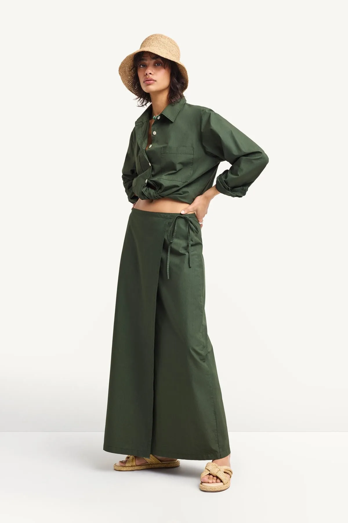 Nadia Shirt - Forest Cotton Poplin sold by Vitamin A product image thumbnail 4