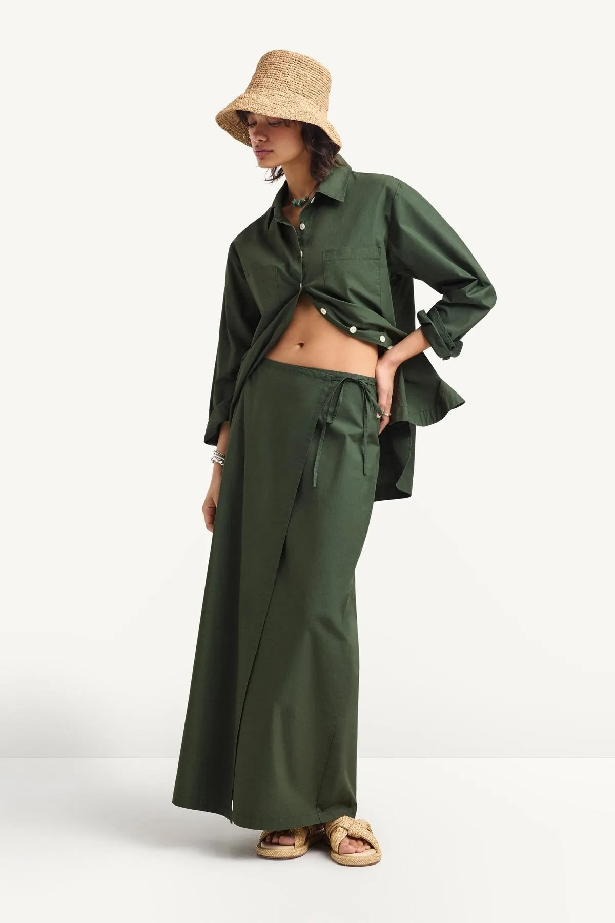 Nadia Shirt - Forest Cotton Poplin sold by Vitamin A product image thumbnail 3