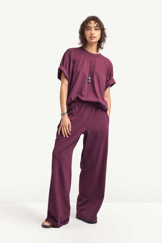 Coast Pant - Crushed Berry Cotton Jersey sold by Vitamin A