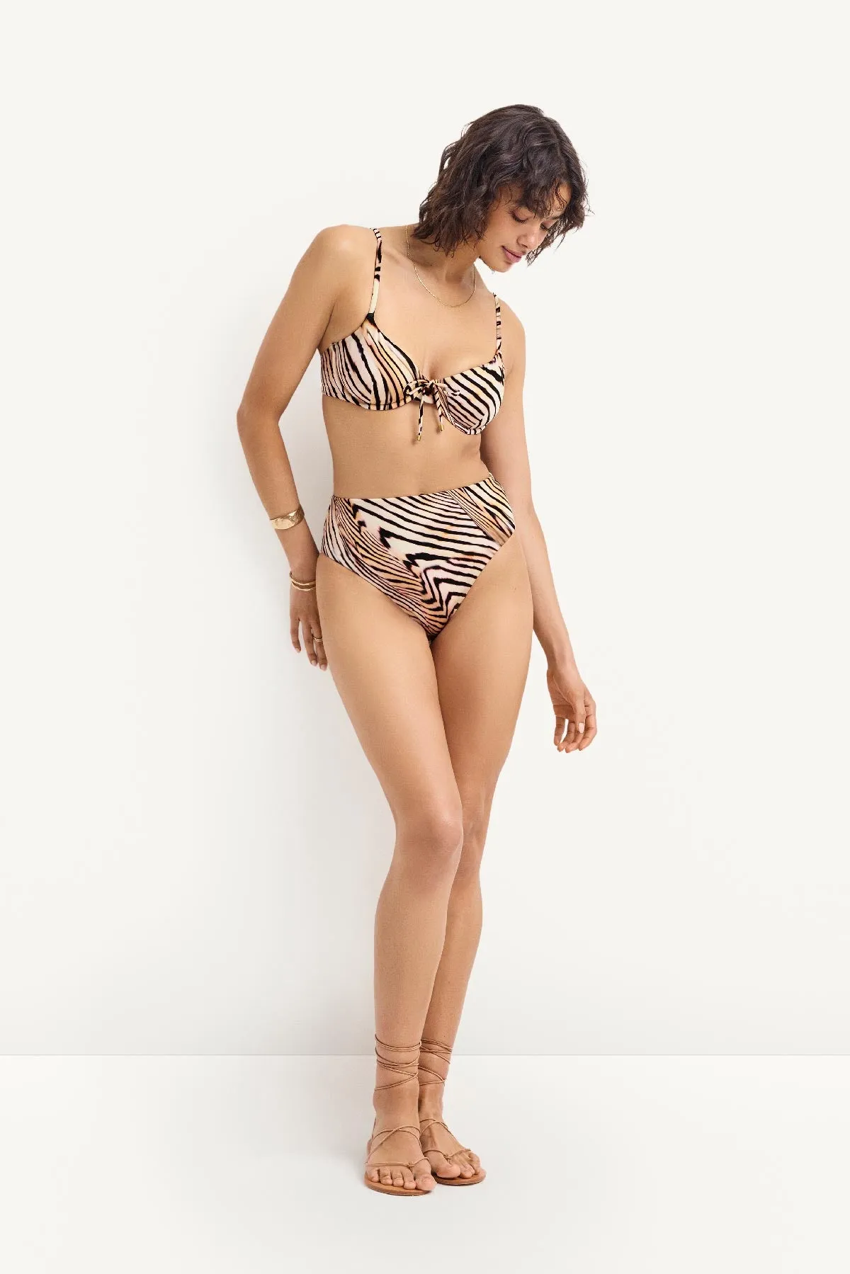Barcelona High Waist Bottom - Shell Stripe EcoShimmer sold by Vitamin A product image thumbnail 3