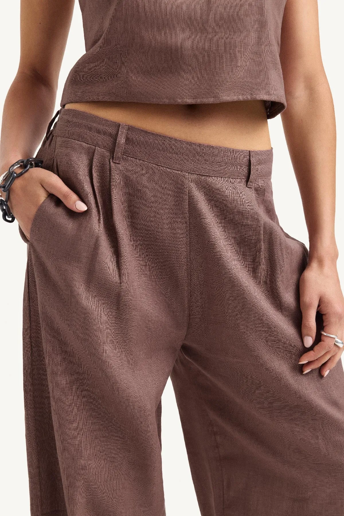 The Getaway Pant - Mocha EcoLinen sold by Vitamin A product image thumbnail 3