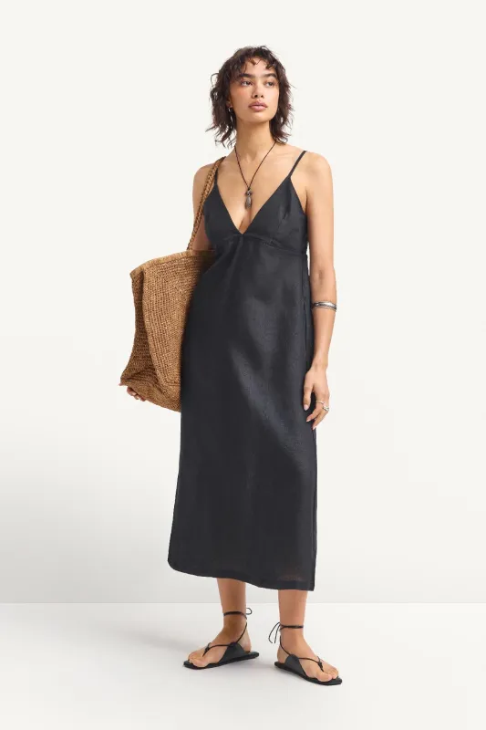 Zella Dress - Black EcoLinen sold by Vitamin A