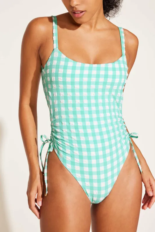 Gemma One Piece - Seafoam Gingham Yarn Dye sold by Vitamin A