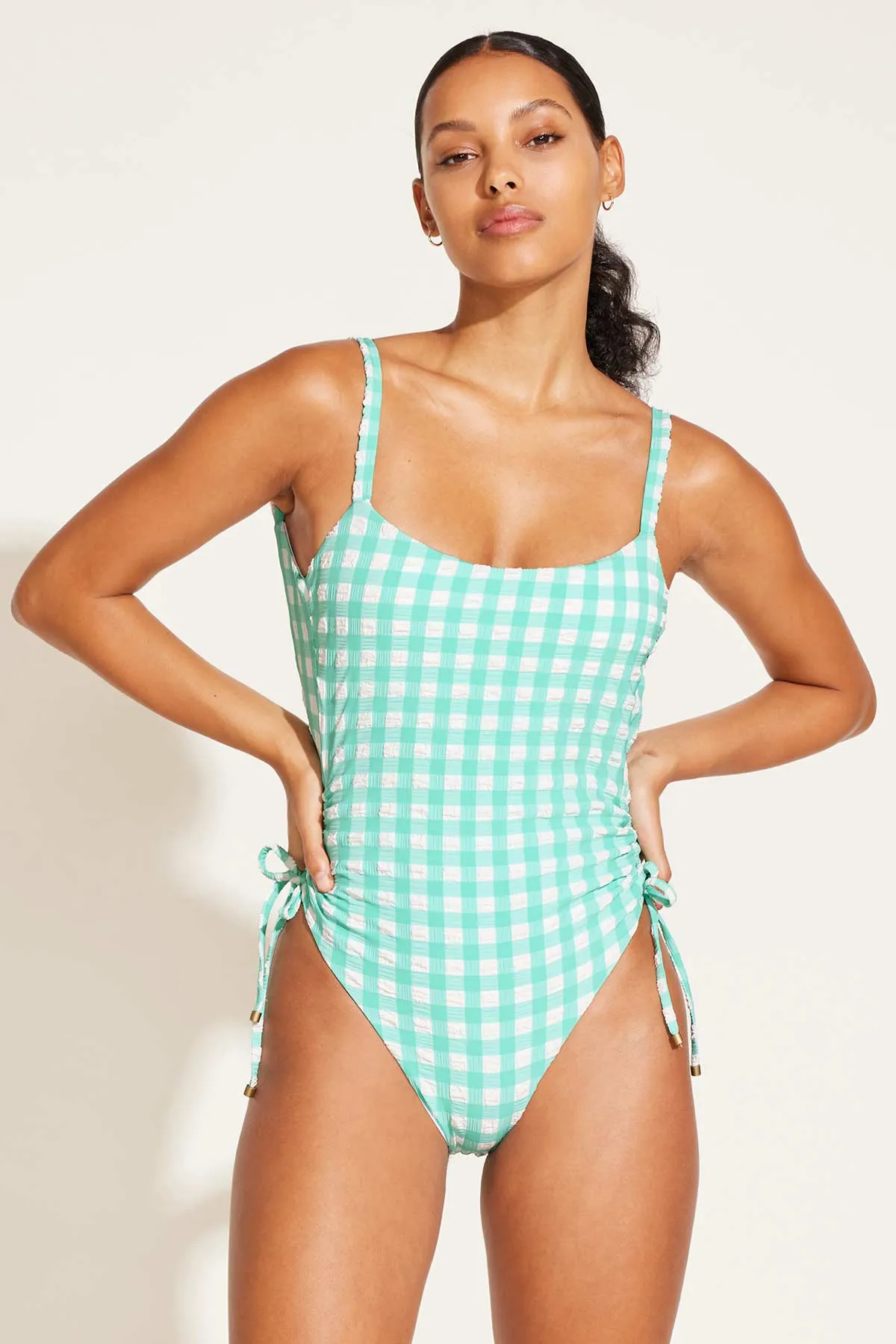 Gemma One Piece - Seafoam Gingham Yarn Dye sold by Vitamin A product image thumbnail 3