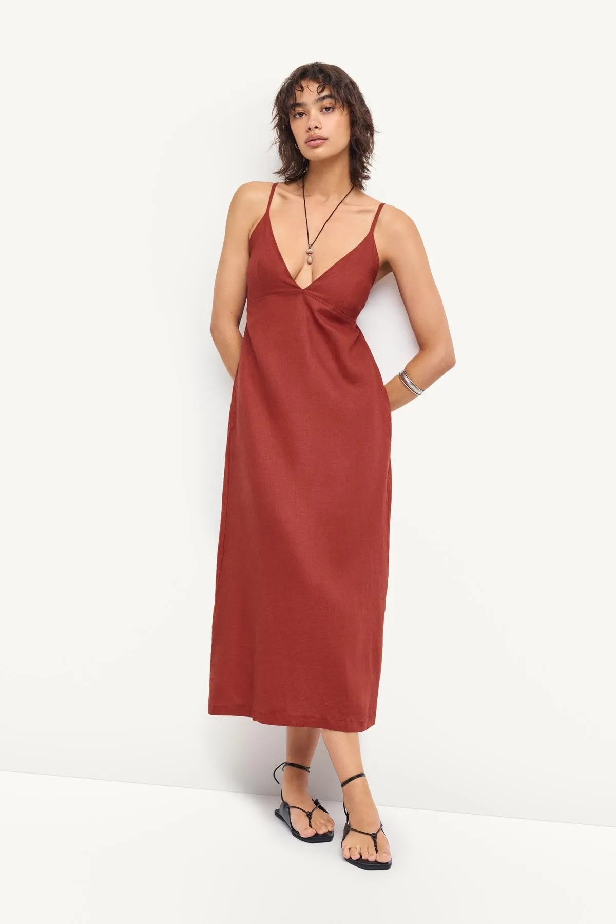 Zella Dress - Deep Madder EcoLinen sold by Vitamin A product image thumbnail 2
