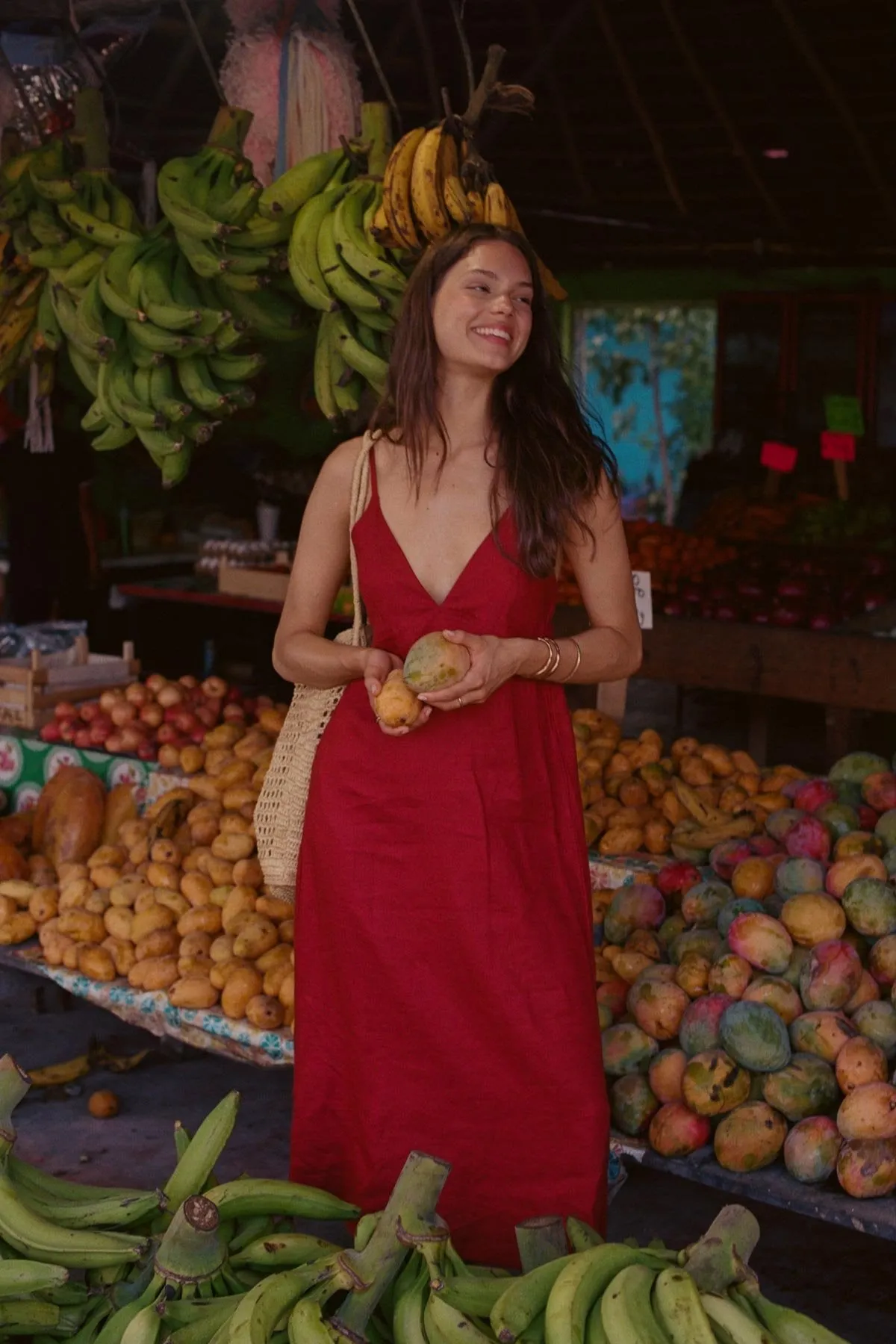 Zella Dress - Deep Madder EcoLinen sold by Vitamin A