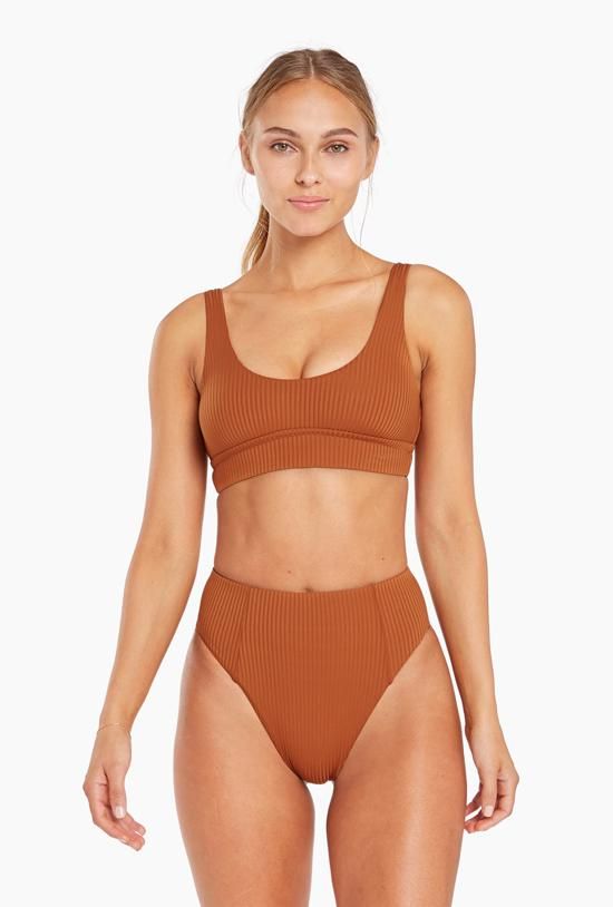 Sienna High Waist Bottom - Chai EcoRib sold by Vitamin A product image thumbnail 2