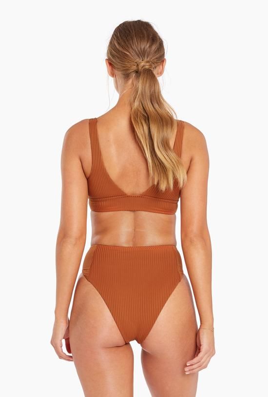 Sienna High Waist Bottom - Chai EcoRib sold by Vitamin A