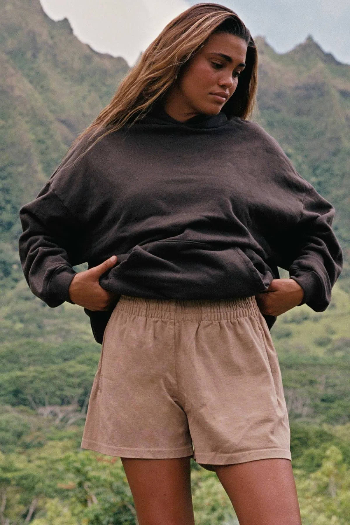 Dawn Oversized Hooded Sweatshirt - Deep Earth Dawn French Terry sold by Vitamin A