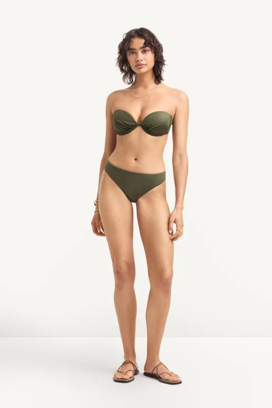 Cali High Leg Full Bottom - Olive EcoShimmer sold by Vitamin A